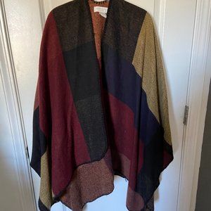 Plaid Poncho/Shaw Sweater